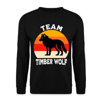 Team Grauwolf - Unisex Pullover - Schwarz - Vorne - Alina (178cm) & Michal (187cm)
