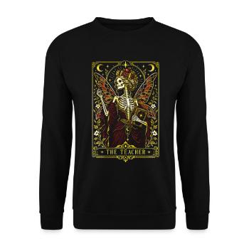 Das Lehrer-Karten-Feenkern-Skelett - Unisex Pullover - Schwarz - Vorne - Alina (178cm) & Michal (187cm)