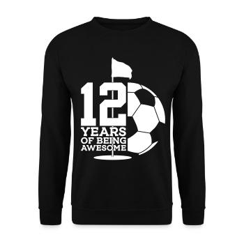 12 JAHRE FUßBALLGOLF 12. GEBURTSTAG - Unisex Pullover - Schwarz - Vorne - Alina (178cm) & Michal (187cm)