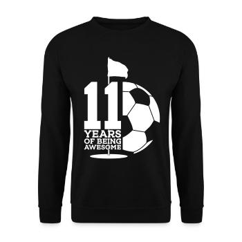 11 JAHRE FUßBALLGOLF 11. GEBURTSTAG - Unisex Pullover - Schwarz - Vorne - Alina (178cm) & Michal (187cm)