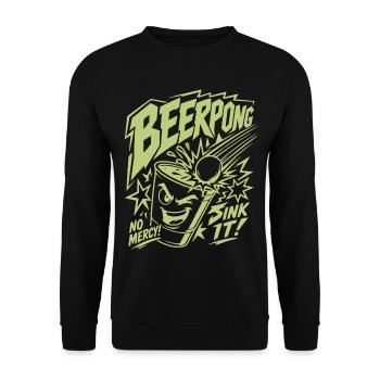 Beer Pong No Mercy - Unisex Pullover - Schwarz - Vorne - Alina (178cm) & Michal (187cm)