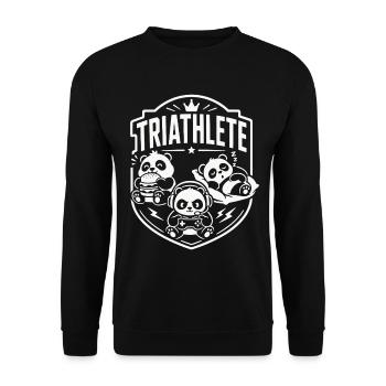 Triathlete Panda Gaming - Unisex Pullover - Schwarz - Vorne - Alina (178cm) & Michal (187cm)