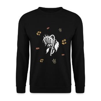 Welke Sonnenblume & Holunderbeeren - Naturmotiv - Unisex Pullover - Schwarz - Vorne - Alina (178cm) & Michal (187cm)