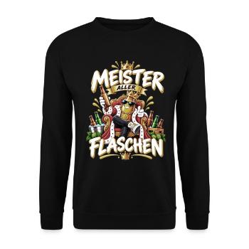Meister aller Flaschen - Unisex Pullover - Schwarz - Vorne - Alina (178cm) & Michal (187cm)