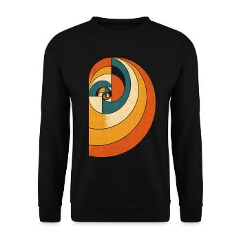 Fibonacci Spirale – Retro Mathematik Geometrie - Unisex Pullover - Schwarz - Vorne - Alina (178cm) & Michal (187cm)