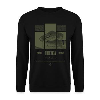 Smaragdbaumboa-Schlangenbesitzer und Reptilienhalter - Unisex Pullover - Schwarz - Vorne - Alina (178cm) & Michal (187cm)