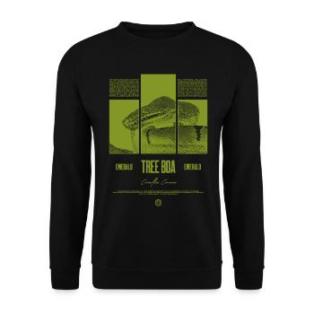Smaragdbaumboa-Schlangenbesitzer und Reptilienhalter - Unisex Pullover - Schwarz - Vorne - Alina (178cm) & Michal (187cm)
