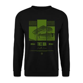 Smaragdbaumboa-Schlangenbesitzer und Reptilienhalter - Unisex Pullover - Schwarz - Vorne - Alina (178cm) & Michal (187cm)