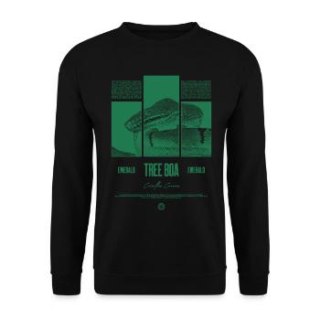 Smaragdbaumboa-Schlangenbesitzer und Reptilienhalter - Unisex Pullover - Schwarz - Vorne - Alina (178cm) & Michal (187cm)