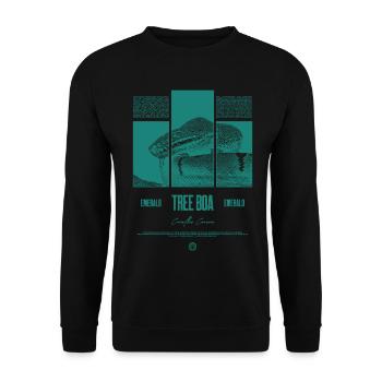 Smaragdbaumboa-Schlangenbesitzer und Reptilienhalter - Unisex Pullover - Schwarz - Vorne - Alina (178cm) & Michal (187cm)
