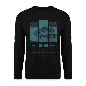 Smaragdbaumboa-Schlangenbesitzer und Reptilienhalter - Unisex Pullover - Schwarz - Vorne - Alina (178cm) & Michal (187cm)