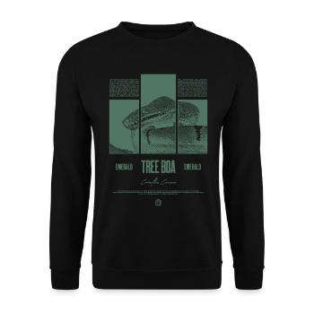 Smaragdbaumboa-Schlangenbesitzer und Reptilienhalter - Unisex Pullover - Schwarz - Vorne - Alina (178cm) & Michal (187cm)
