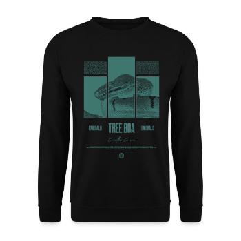 Smaragdbaumboa-Schlangenbesitzer und Reptilienhalter - Unisex Pullover - Schwarz - Vorne - Alina (178cm) & Michal (187cm)