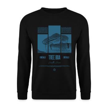 Smaragdbaumboa-Schlangenbesitzer und Reptilienhalter - Unisex Pullover - Schwarz - Vorne - Alina (178cm) & Michal (187cm)