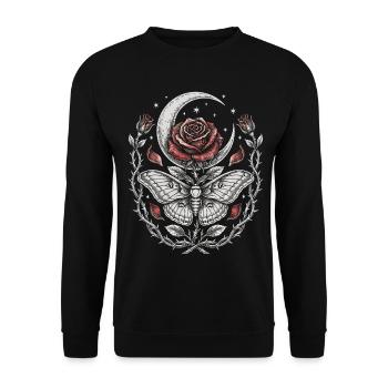 Mondrose Schmetterling Tattoo - Unisex Pullover - Schwarz - Vorne - Alina (178cm) & Michal (187cm)