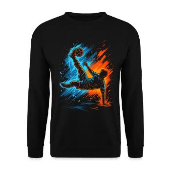 Fußballer Fußballspieler Jungen Herren Fußball - Unisex Pullover - Schwarz - Vorne - Alina (178cm) & Michal (187cm)