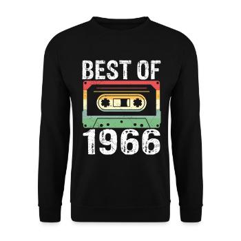 60-jähriges Jubiläum 60 Jahre 1966 Vintage-Kassettenkassette - Unisex Pullover - Schwarz - Vorne - Alina (178cm) & Michal (187cm)