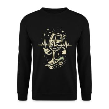 Wein Rotwein Weißwein Weinkenner - Unisex Pullover - Schwarz - Vorne - Alina (178cm) & Michal (187cm)