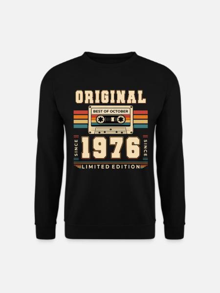 50. Geburtstag Geschenk Mann Best of Oktober 1976 - Unisex Pullover - Schwarz