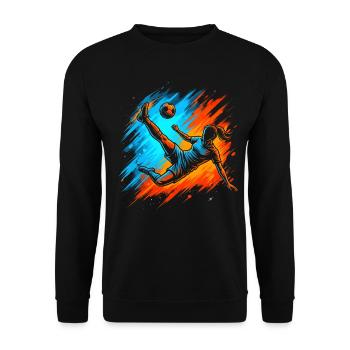 Fußballerin Fußballspielerin Kinder Damen Fußball  - Unisex Pullover - Schwarz - Vorne - Alina (178cm) & Michal (187cm)