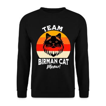 Team Birma Katze - Unisex Pullover - Schwarz - Vorne - Alina (178cm) & Michal (187cm)