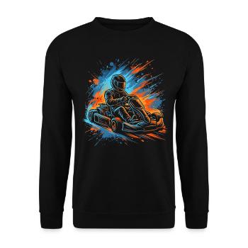 Go-Kart Motorsport Rennfahrer Jungen Herren Gokart - Unisex Pullover - Schwarz - Vorne - Alina (178cm) & Michal (187cm)