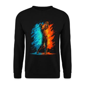 Golfer Golfspieler Golfen Kinder Herren Golf - Unisex Pullover - Schwarz - Vorne - Alina (178cm) & Michal (187cm)