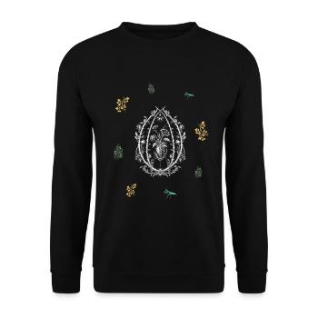 Dornen & Beerenzweig & Beerenranke - Botanik - Unisex Pullover - Schwarz - Vorne - Alina (178cm) & Michal (187cm)