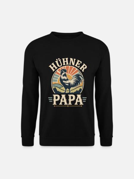 Hühner Papa Hühnerbesitzer Landwirt - Unisex Pullover - Schwarz