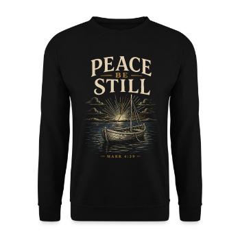 Frieden sei still, Boot - Unisex Pullover - Schwarz - Vorne - Alina (178cm) & Michal (187cm)