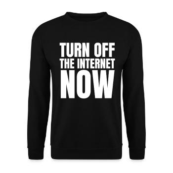 Turn Off The Internet Now - Unisex Pullover - Schwarz - Vorne - Alina (178cm) & Michal (187cm)