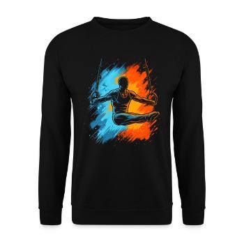Turner Gymnastik Ringeturnen Ringe Turnen Herren - Unisex Pullover - Schwarz - Vorne - Alina (178cm) & Michal (187cm)