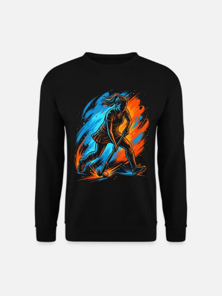 Hockey Floorball Damen Mädchen Kinder Feldhockey - Unisex Pullover - Schwarz