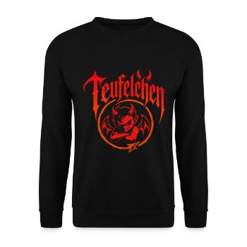 Teufel oder Engel Teufelchen - Unisex Pullover - Schwarz - Vorne - Alina (178cm) & Michal (187cm)