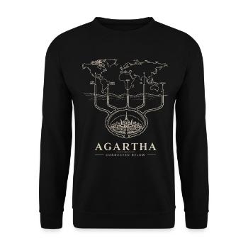 Agartha Connected Below - Unisex Pullover - Schwarz - Vorne - Alina (178cm) & Michal (187cm)