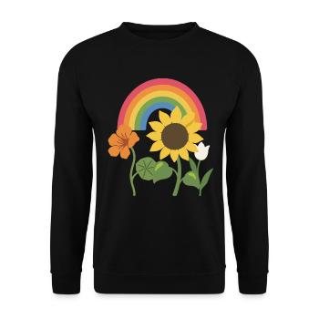 Tulpe · Geschenkidee · Blumenstrauß · Blumen - Unisex Pullover - Schwarz - Vorne - Alina (178cm) & Michal (187cm)
