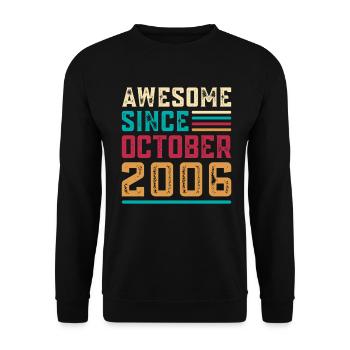 Vintage-T-Shirt zum 20-jährigen Jubiläum Oktober 2006 - Unisex Pullover - Schwarz - Vorne - Alina (178cm) & Michal (187cm)