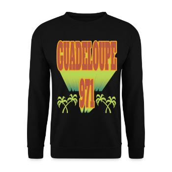 Guadeloupe 971 Kokospalme - Unisex Pullover - Schwarz - Vorne - Alina (178cm) & Michal (187cm)