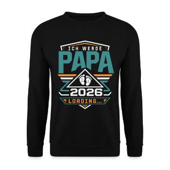 Ich werde Papa Werdender Vater - Unisex Pullover - Schwarz - Vorne - Alina (178cm) & Michal (187cm)
