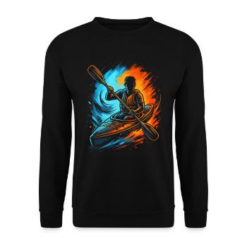 Kajak Paddelboot Herren Jungen Kanu Kinder - Unisex Pullover - Schwarz - Vorne - Alina (178cm) & Michal (187cm)