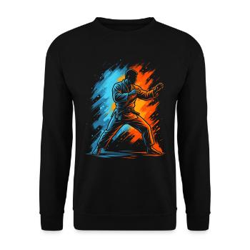 Judoka Kampfsport Herren Jungen Kinder Judo - Unisex Pullover - Schwarz - Vorne - Alina (178cm) & Michal (187cm)