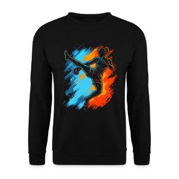 Muay Thai Kampfsport Kickboxer Mädchen Kickboxen  - Unisex Pullover - Schwarz - Vorne - Alina (178cm) & Michal (187cm)