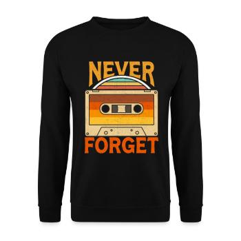 Vergiss nie die Vintage Retro Audiokassette - Unisex Pullover - Schwarz - Vorne - Alina (178cm) & Michal (187cm)