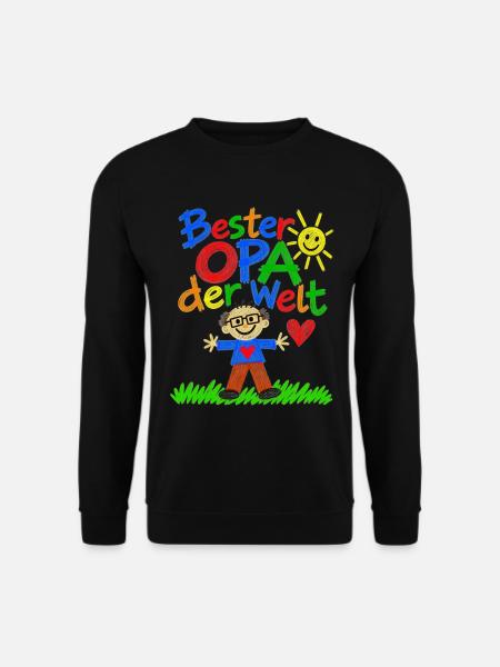 Bester Opa der Welt- gemaltes Bild vom Enkelkind - Unisex Pullover - Schwarz