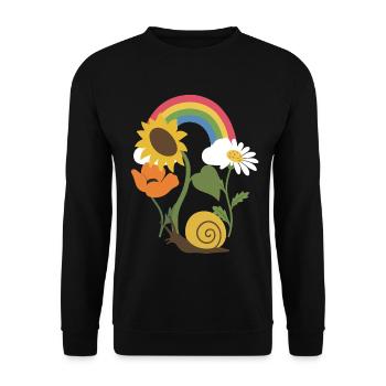 Sonnenblume · Schnecke · Blumen · Mohn - Unisex Pullover - Schwarz - Vorne - Alina (178cm) & Michal (187cm)