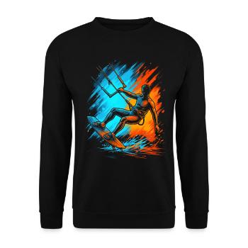 Kitesurfing Kitesurf Herren Kinder Kitesurfen - Unisex Pullover - Schwarz - Vorne - Alina (178cm) & Michal (187cm)