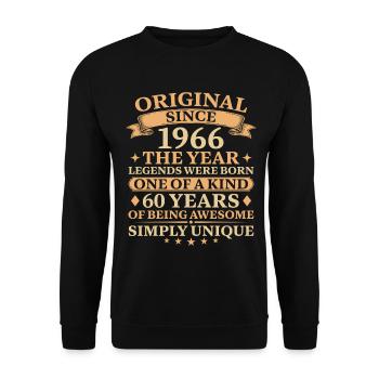 Original since 1966 60th Birthday Gift - Unisex Pullover - Schwarz - Vorne - Alina (178cm) & Michal (187cm)