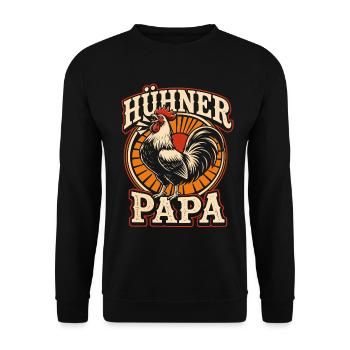 Hühner Papa Hühnerbesitzer - Unisex Pullover - Schwarz - Vorne - Alina (178cm) & Michal (187cm)