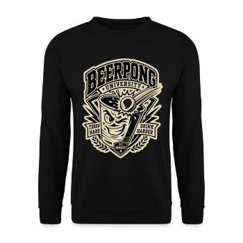 Beer Pong - Unisex Pullover - Schwarz - Vorne - Alina (178cm) & Michal (187cm)