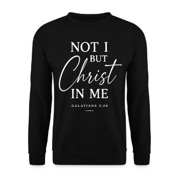 Nicht ich, sondern Christus in mir - Unisex Pullover - Schwarz - Vorne - Alina (178cm) & Michal (187cm)